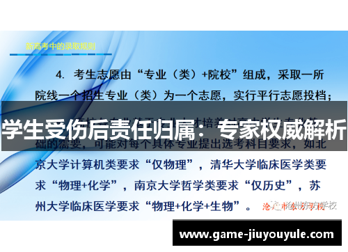 学生受伤后责任归属：专家权威解析