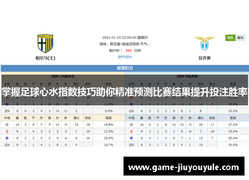 掌握足球心水指数技巧助你精准预测比赛结果提升投注胜率